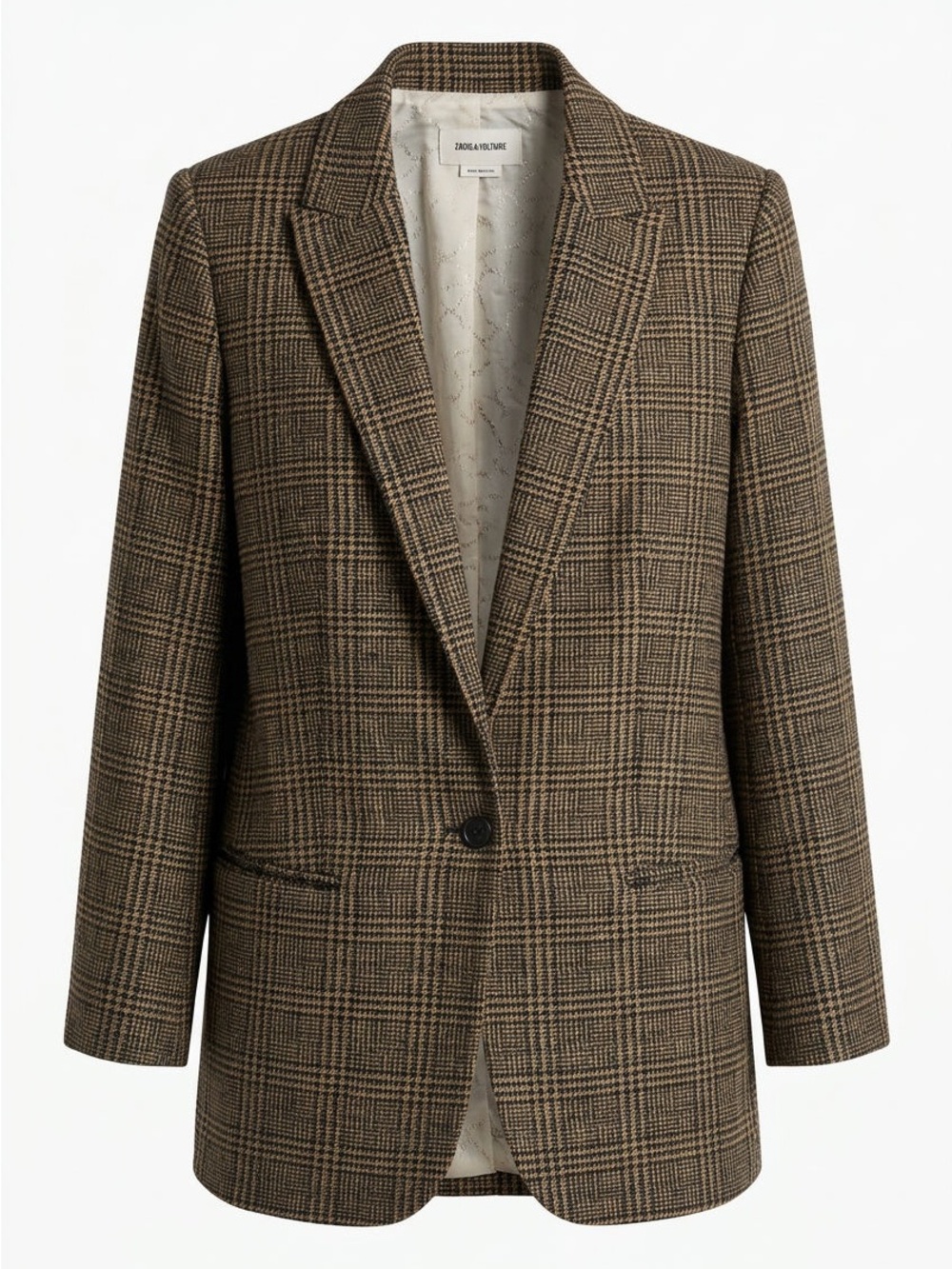Zadig and Voltier Plaid Single-Button Blazer in Brown